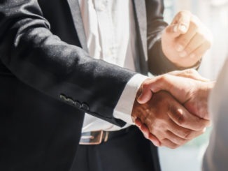 business background of businessman having handshake