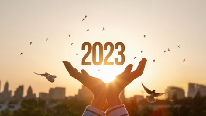 New Year 2023 with hopes for peace and prosperity.