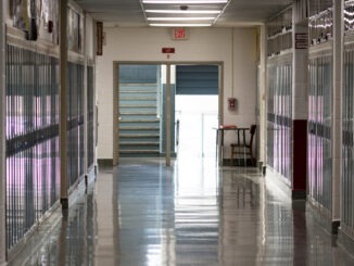Schools closed empty hallway