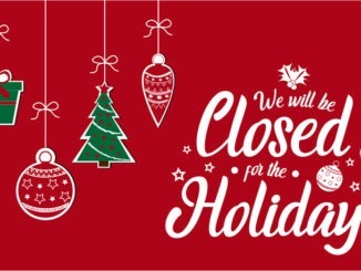 We will be closed for the holidays Christmas, New year.