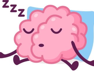 Pink Brain Sleeping on Pillow and Snoring,