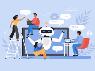 Artificial intelligence chat service business concept.