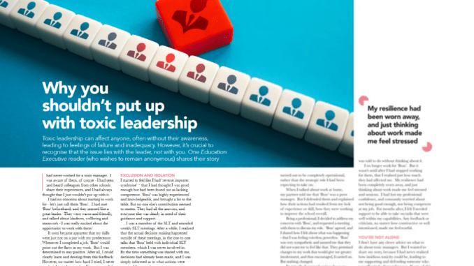 FROM THE MAG Why you shouldn’t put up with toxic leadership