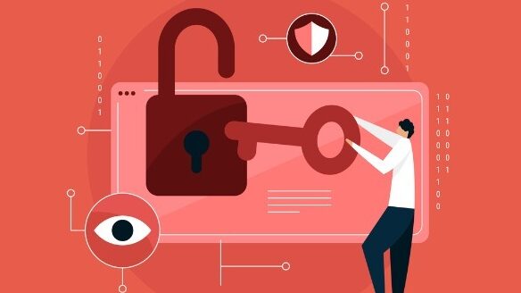 yber security network. Padlock icon and internet technology networking.