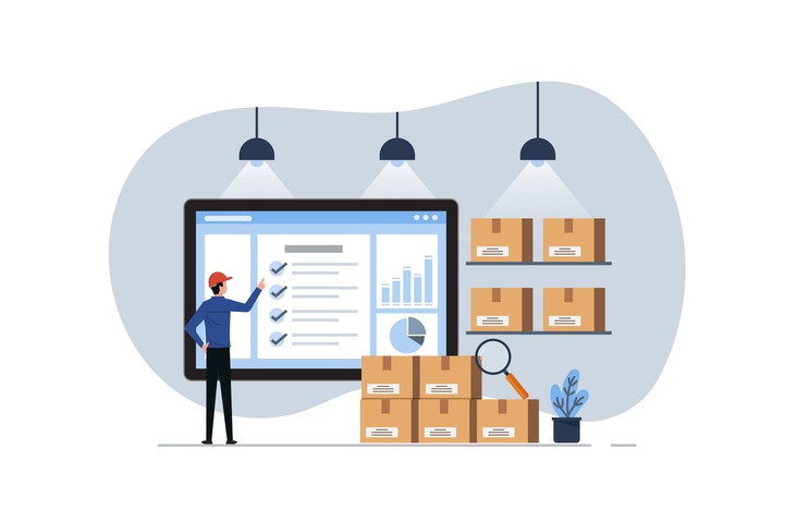 Inventory control by online system, inventory management