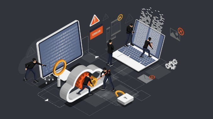 3d isometric vector illustration, Phishing scam, hacker attack, mobile security concept, data protection, cyber crime.