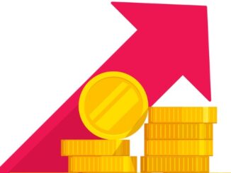 coins pile with revenue graph, concept of income increase or earnings, financial boost chart