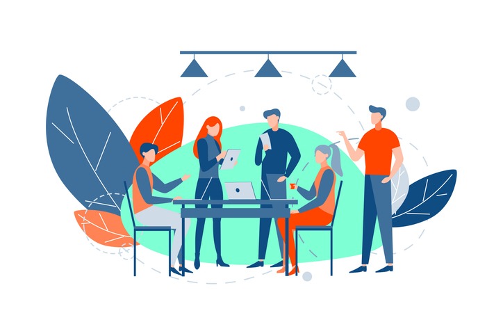 Meeting, coworking, teamwork, analysis, business, brainstorming concept