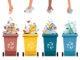 Waste collection, segregation and recycling illustration. Garbage types