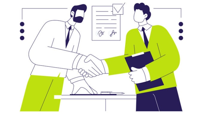 Contractor agreements abstract concept vector 