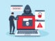 Flat illustration of hacker bypassing security measures ransomware prevention and cybersecurity defense