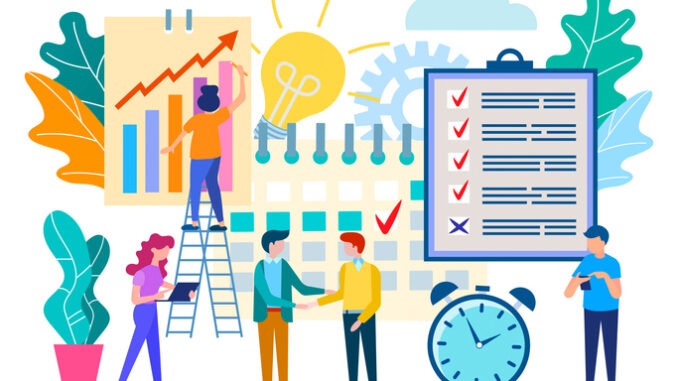 Scheduled meeting in the office, business partnership, solving work tasks, team work, making a deal.