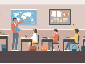 Teacher and pupils in the classroom