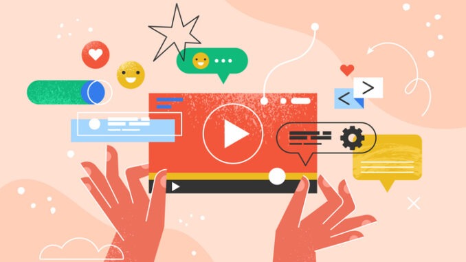 Modern creative concept for video streaming and multimedia online player 