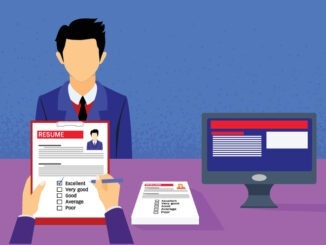 Employer interviewing and valuating a young candidate