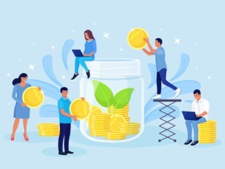 Volunteers giving money. Donation, charity, support concept.