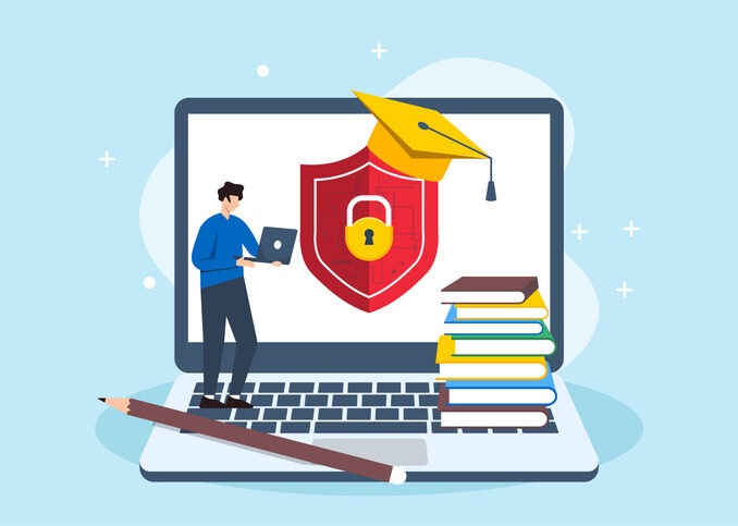 man managing cybersecurity in education