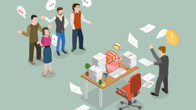 3D Isometric Flat Vector Conceptual Illustration of Assertive Communication, Conflict and Troubles at Work