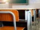 Empty classroom with chairs and desks