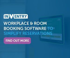 Advertisement for InVentry space booking software
