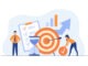 Tiny people developing self control system isolated flat vector illustration. Metaphor of target and goal achievement for productive work. Time management and development concept