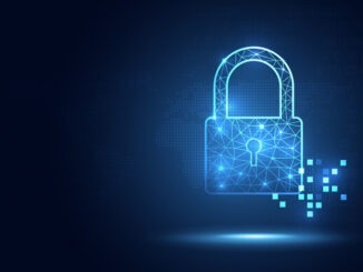 Cyber security padlock blue abstract digital binary code background. Decoding technology and Computer network protection concept. New futuristic system technology sign and symbol. Vector illustration.
