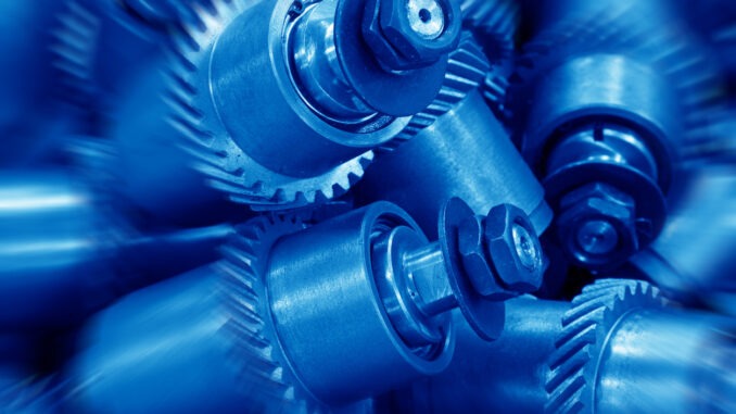 Mechanical equipment gear in a factory, closeup of pictures, north China