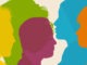 Vibrant overlapping silhouettes of diverse people symbolizing unity, inclusion, and multicultural harmony. Ideal for diversity campaigns, social projects, HR communication, education, and equality themes